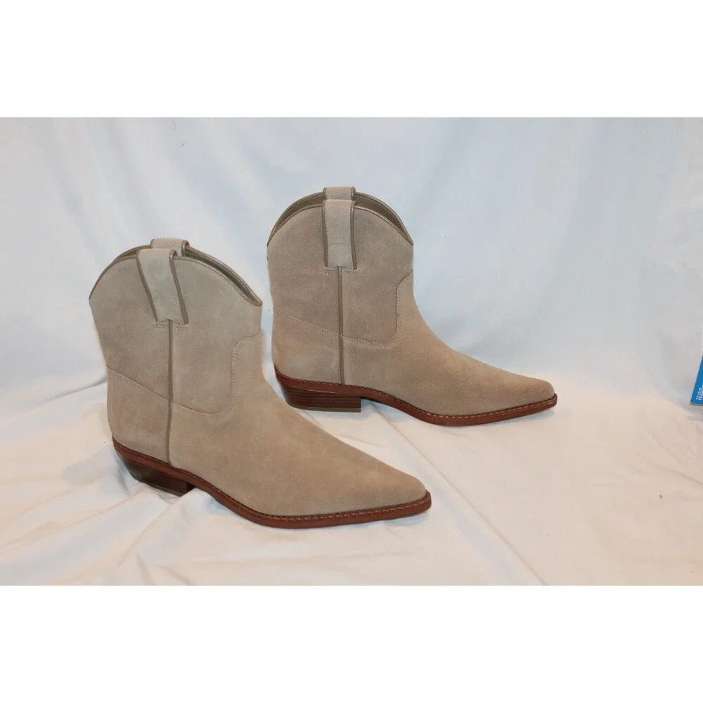 Michael Kors Noemie Women Pointed Toe Leather Pull On Ankle Boots 7.5 $175 HUSK